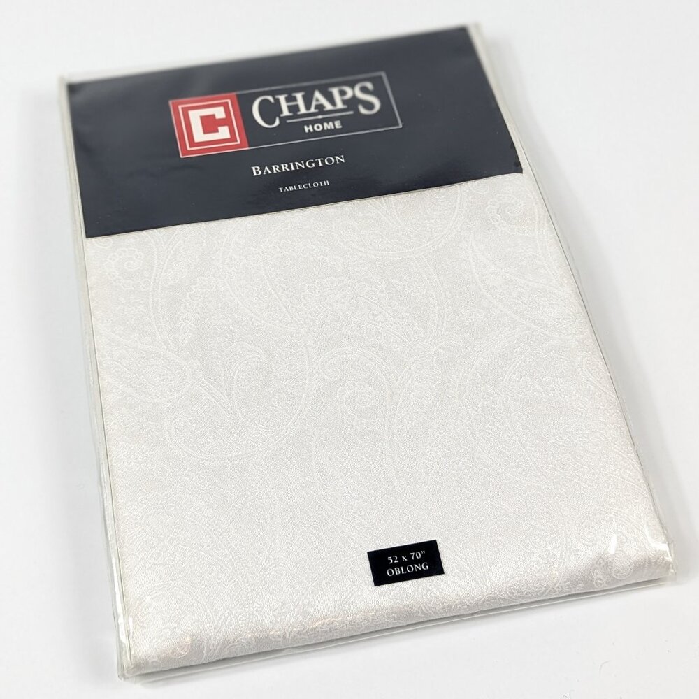 Chaps Barrington 52"x70" Oblong White Tablecloth
